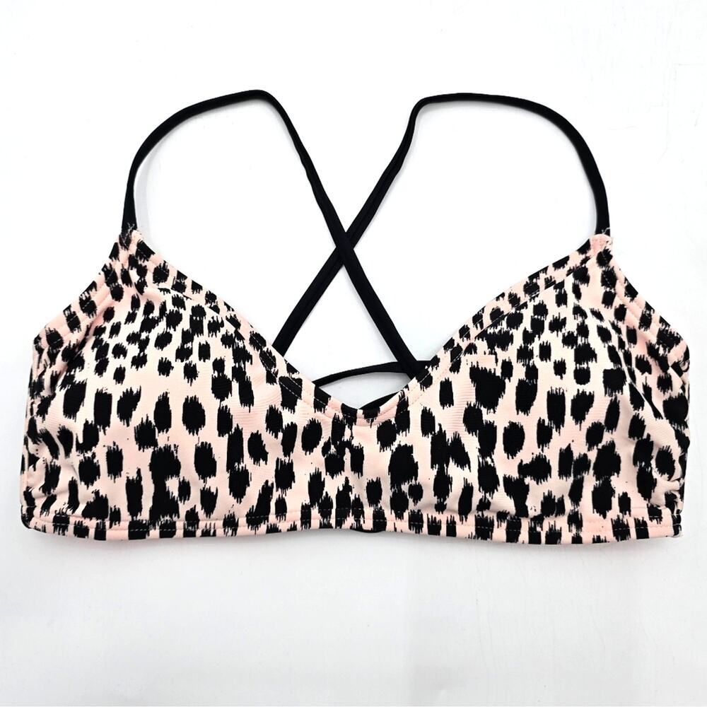 Xhilaration Black Orange Animal Print Bikini Tops Swimwear Swimsuit Small‎